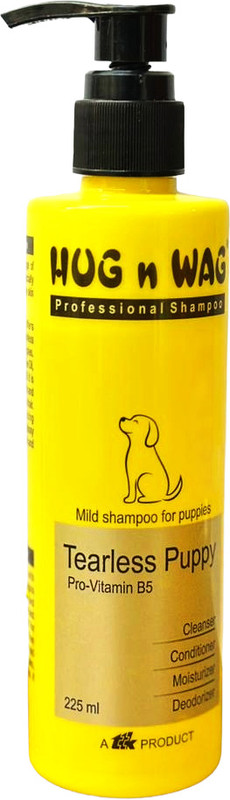 Hug n Wag Professional , 4-in-1 Tearless Conditioning Cleans, Conditions, Moisturizes & Deodorizes, Enriched with Olive Oil Dog Shampoo(225 ml)