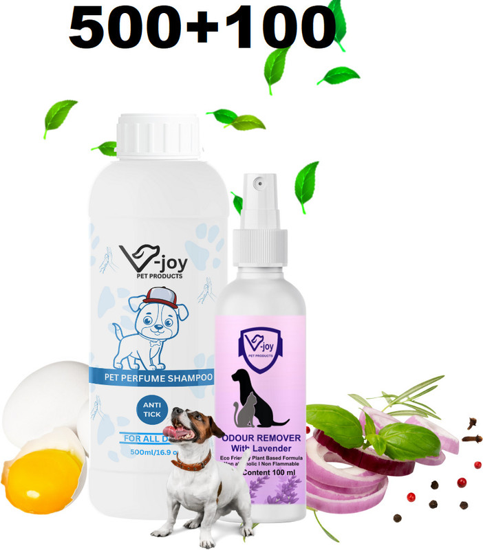 VJOY Dogs Anti-Tick and Flea Formula Soothes Skin Irritation and Protects Skin Anti-dandruff, Flea and Tick, Anti-microbial, Anti-itching Pleasent Dog Shampoo(500 ml)
