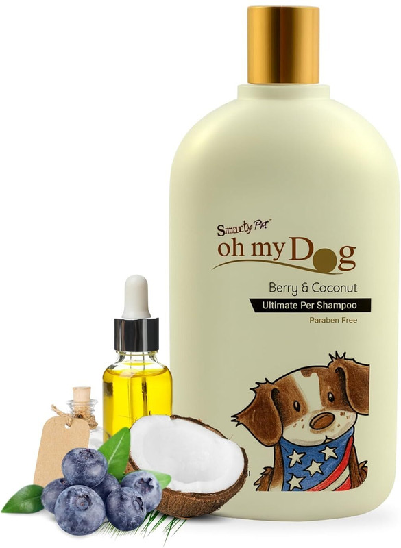 PetJoy Oh My Dog Berry & Coconut Dog Shampoo Paraben & Cruelty Free Nourishes Add Shine Anti-itching, Anti-Bacterial, Conditioning Coconut Dog Shampoo(500 ml)