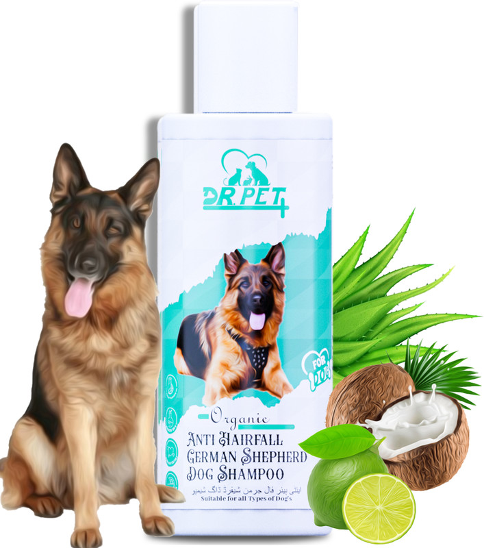 DR PET PLUS Anti Hairfall German Shepherd Dog Shampoo -Reduces Hair Fall, Strengthening Coat Conditioning Fresh Fragrance, Hair Deshedding Cleanser For All Dog Breed, Dog Shampoo(100 ml)
