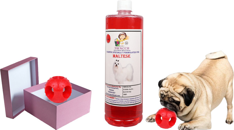 swacch German Shepherd Dog Shampoo + Goofy Ball Rubber Toy Combo Pack Conditioning Lemon Dog Shampoo(3 L)
