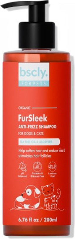 bscly Anti-Frizz Dog Shampoo - Pet Shampoo For Dogs & Cats - Allergy Relief Aloe & Tea Tree Oil Dog Shampoo(200 ml)