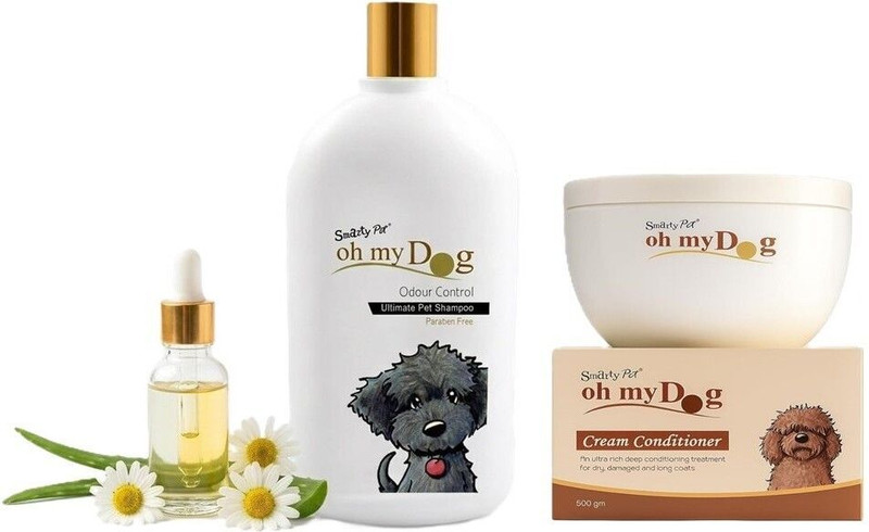 Pet Needs Oh My Dog Odour Control Ultimate Dog Shampoo -1000 ml with Cream Conditioner 500 gm Conditioning, Anti-dandruff, Anti-itching Mild Dog Shampoo(1.5 L)