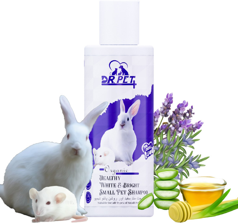 DR PET PLUS Organic Healthy White & Bright Small Pet Shampoo For Deeply Cleanse Coat Whitening and Color Enhancing, Conditioning Fresh & Soothing Fragrance, Eliminates Bad Odor, For Rabbit, White Rat Small Pet Rabbit Shampoo(100 ml)