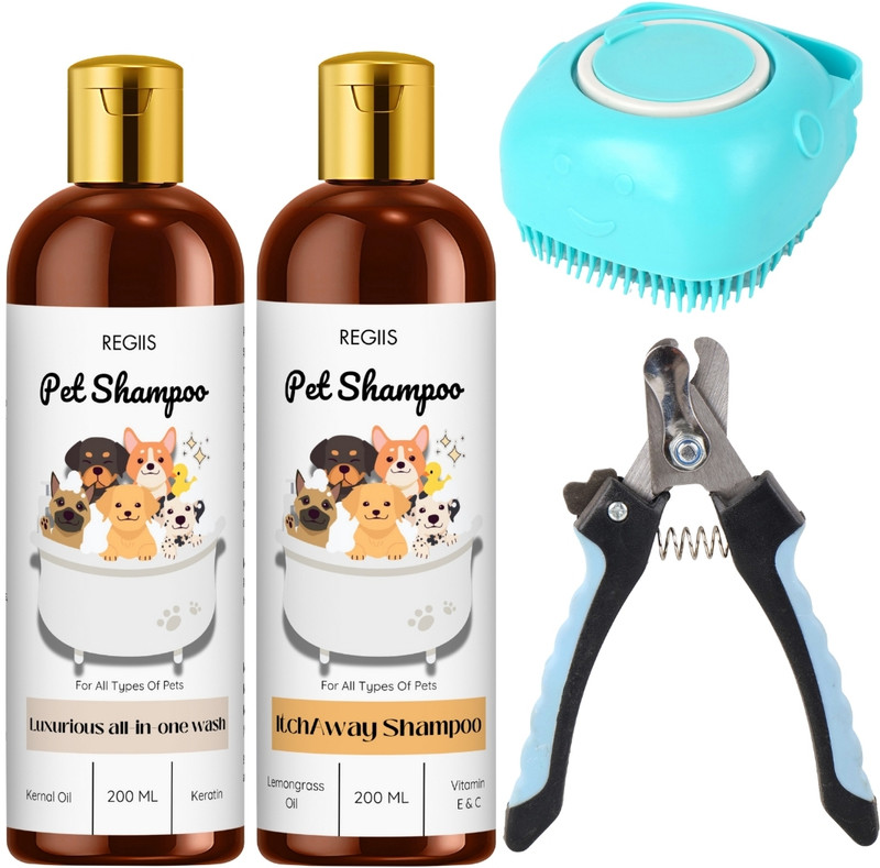 Regiis Complete Pet Care Combo with All-in-One Shampoo, Itch Relief Wash & Clipper Pet Spa Kit