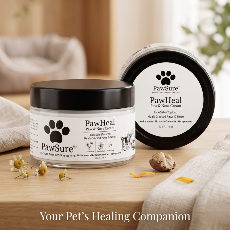 PawSure PawHeal Paw & Nose Cream for Dogs & Cats (50g) - Heals Cracked Paws & Dry Nose Pet Spa Kit