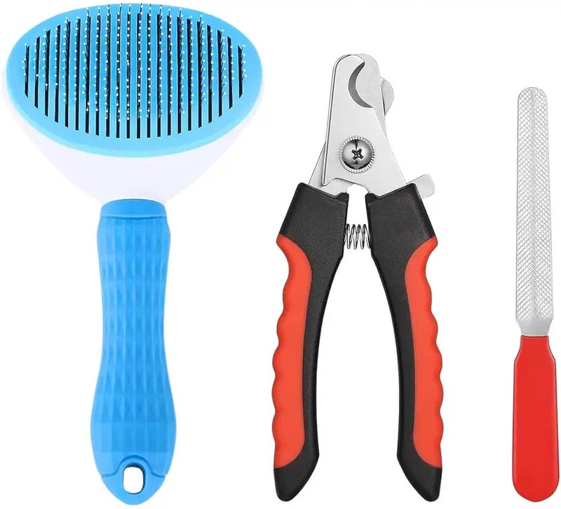 Superpet Pet Grooming Brush & Pet Nail Cutter Slicker Brushes for Dog & Cat Pet Spa Kit