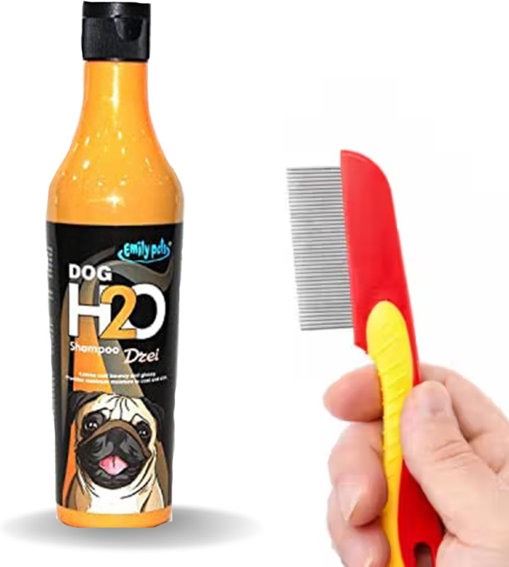 Emily Pets Dog Grooming Combo | Pet Shampoo & Flea Comb for Dogs & Cats Pet Spa Kit