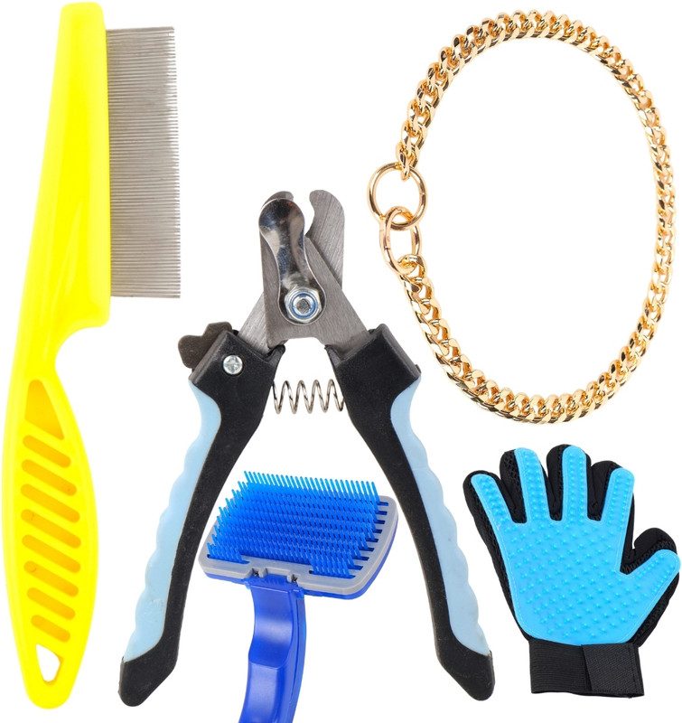 Regiis Complete Pet Grooming Kit with Comb, Brush, Clipper, Glove & Chain Pet Spa Kit