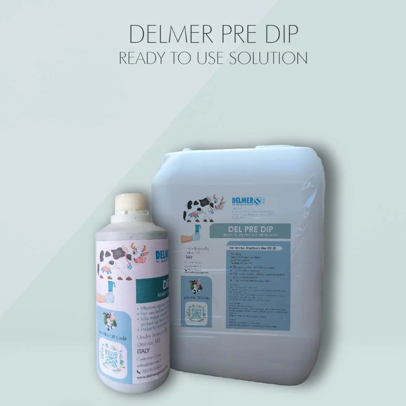 Delmer Pre Teat Dip Solution for Cows,Buffaloes,Camels & Goats Pet Spa Kit