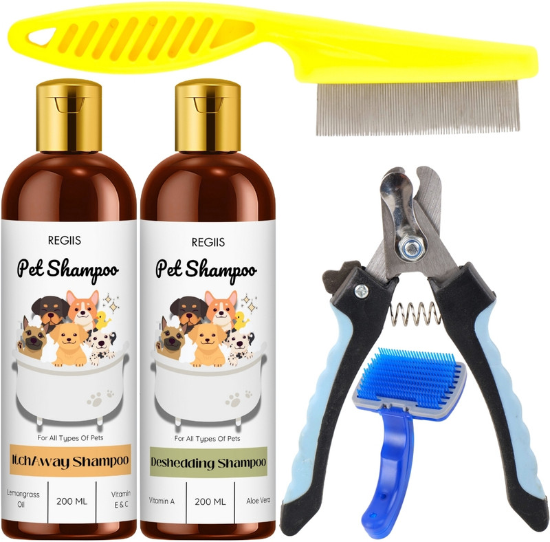 Regiis Complete Pet Grooming Set – Flea Removal, Nail Care & Deshedding Pet Spa Kit