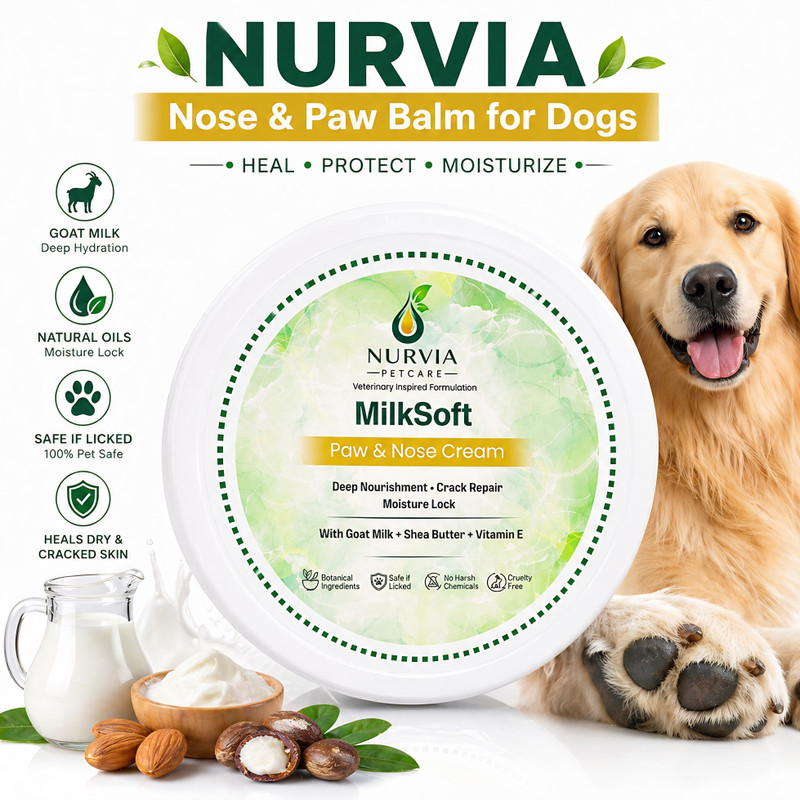 Nurvia Nose & Paw Balm for Dogs Heals Dry & Cracked Skin Deep Moisturization Pet Spa Kit