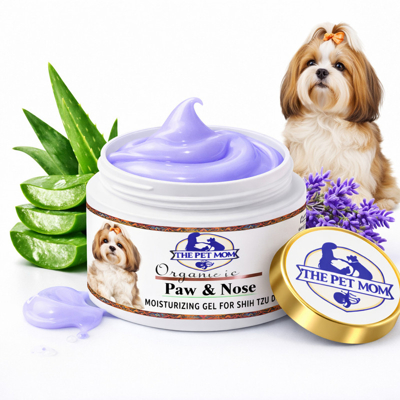 THE PET MOM Paw & Nose Moisturizing Gel for Shih Tzu Dog, Puppy -Dry,Cracked Skin -Paw Cream Pet Spa Kit