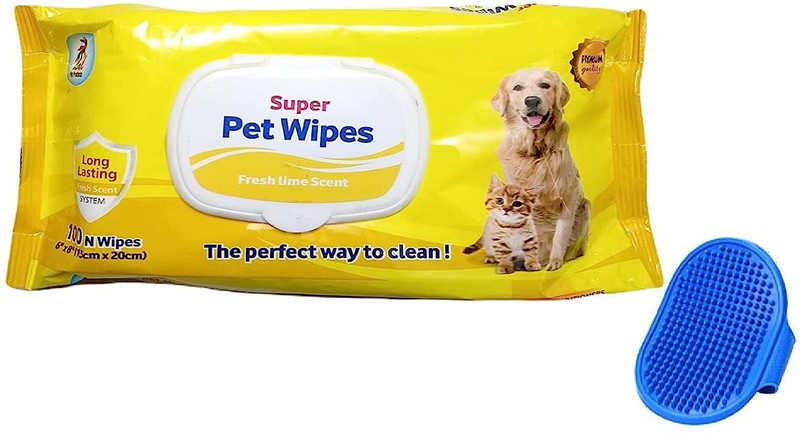 PSK PET MART Pet Grooming Accessories Combo for Dogs & Puppies (Super Glove - Wipes) Pet Spa Kit