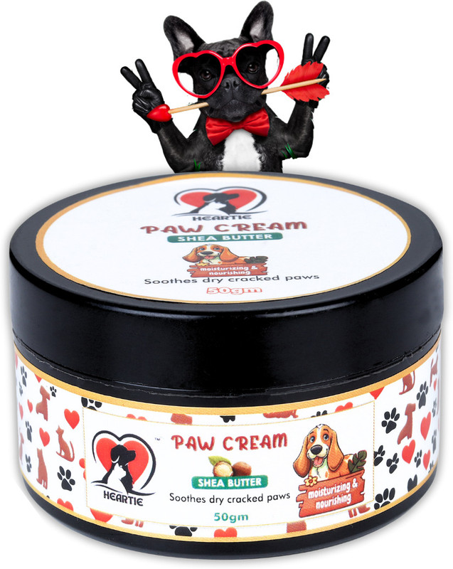 Heartie PET CREAM WITH SHEA BUTTER 50 GMS FOR CRACKED PAWS AND ELBOWS OF DOGS AND CATS Pet Spa Kit
