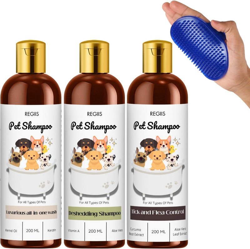 Regiis PACK OF SHAMPOO AND BRUSH Pet Spa Kit