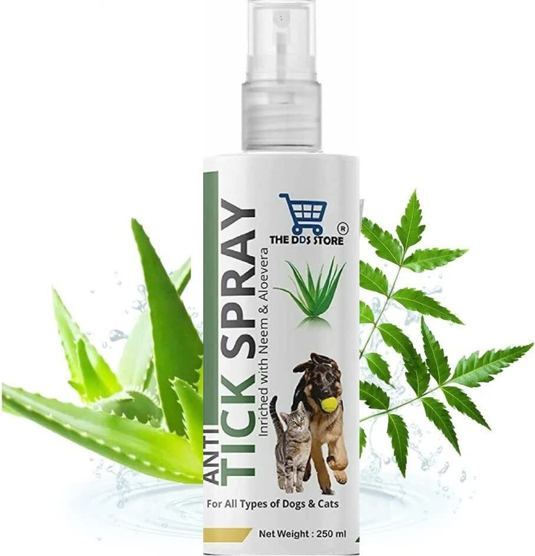 THE DDS STORE Flea Spray used as Dog Flea & Tick Treatment Flea and Tick, Allergy Relief, Anti-itching, Anti-fungal NEEM & ALOEVERA Dog Shampoo(250 ml)
