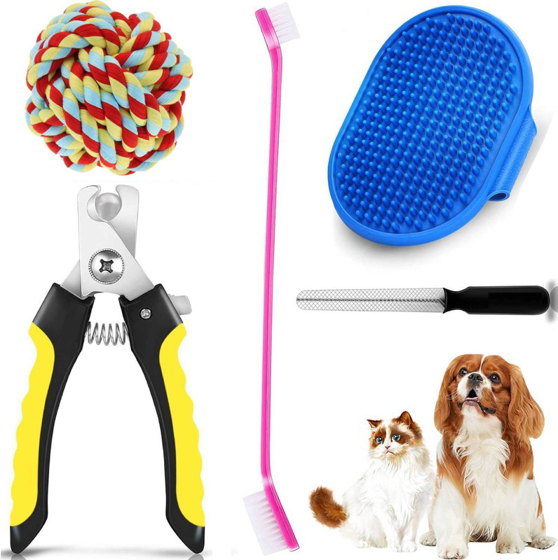 YOUHAVEDEAL Dog Grooming Kit - Professional Dog Clippers, Bathing Glove Suitable Cat Dog Pet Spa Kit