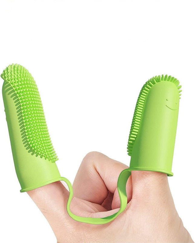lais enterprises Natural Soft Silicone Two- Finger Toothbrush for Dogs Pet Toothbrush(All Pet)