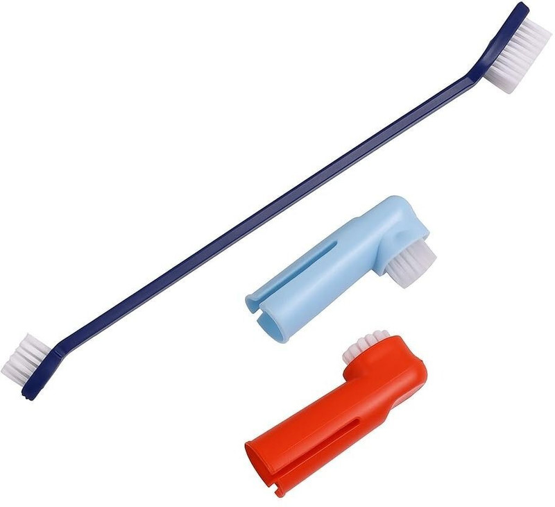 WoofyPlanet Pet Tooth Brush 3-in-1 Pet Dental Care Brush (Multicolor) Pet Toothbrush(Dog, Cat, Rabbit)
