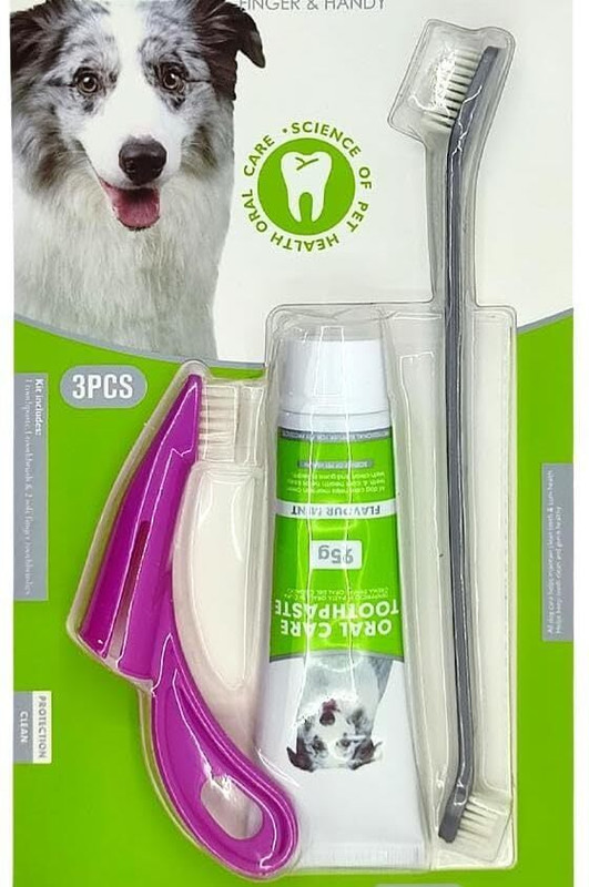 Sample Dog Oral Care Kit – Toothpaste 95g + 2 Soft Brushes for Healthy Teeth & Gums Pet Toothbrush(Dogs of all breeds and sizes)