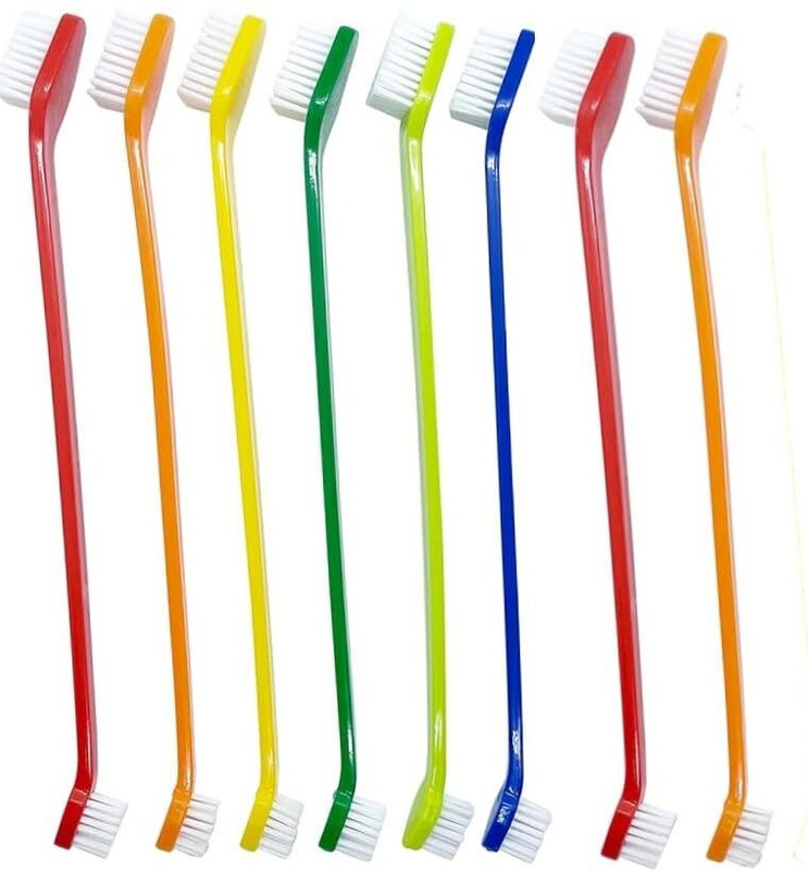 Petstreet Dual Headed Pet Dental Care Soft Bristle Toothbrush for Dogs Set of 8 Pet Toothbrush(Dog, Cat)