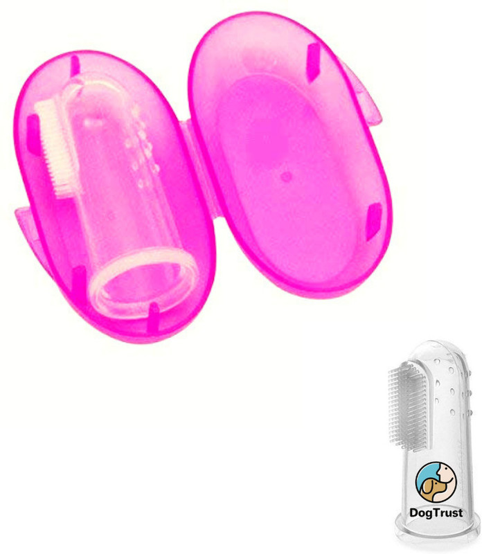 Dog trust Pet Dental Finger Brush Silicone Tooth Cleaner (Random color 2 piece) Pet Toothbrush(Dogs, Cats, Kittens & Puppies)