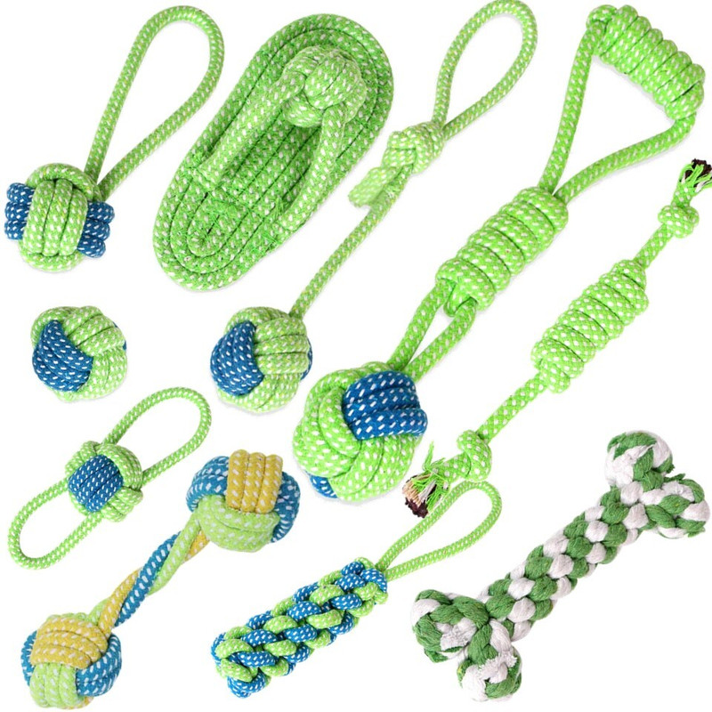 PETSWARE V10-27-Green Cotton Chew Toy For Dog & Cat