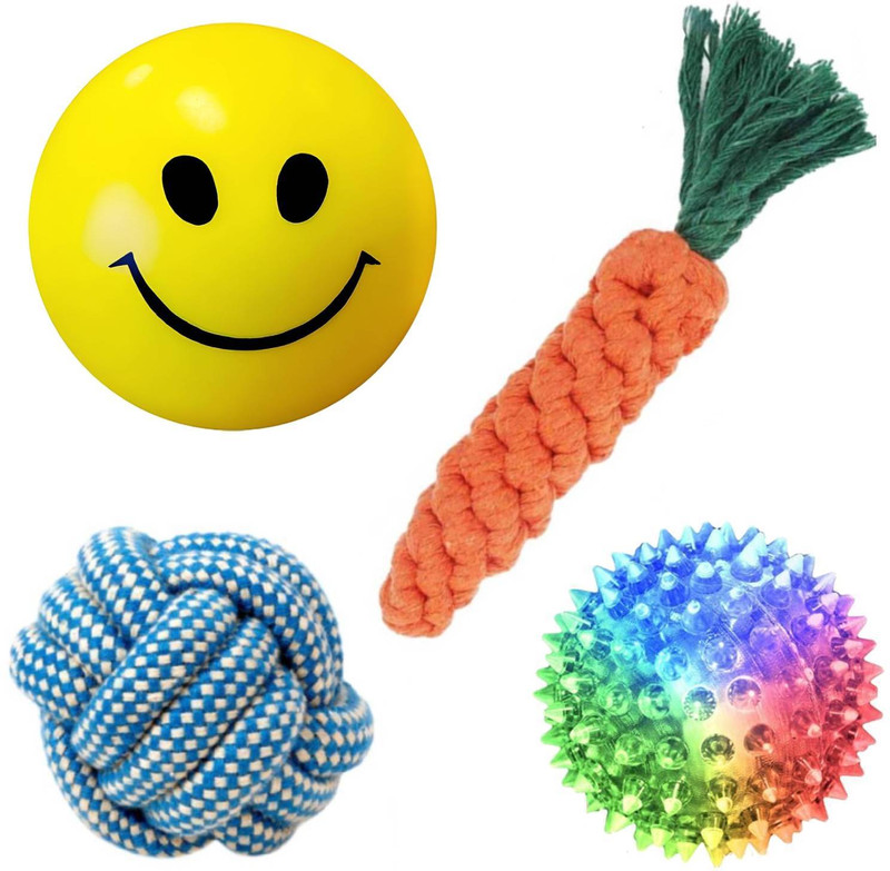 YOUHAVEDEAL Toys for Puppies & Medium Dogs Toys | Rope Ball Toy | Color May Vary | Chew Toys Cotton, Rubber, Plastic Ball, Chew Toy, Rubber Toy, Training Aid For Dog