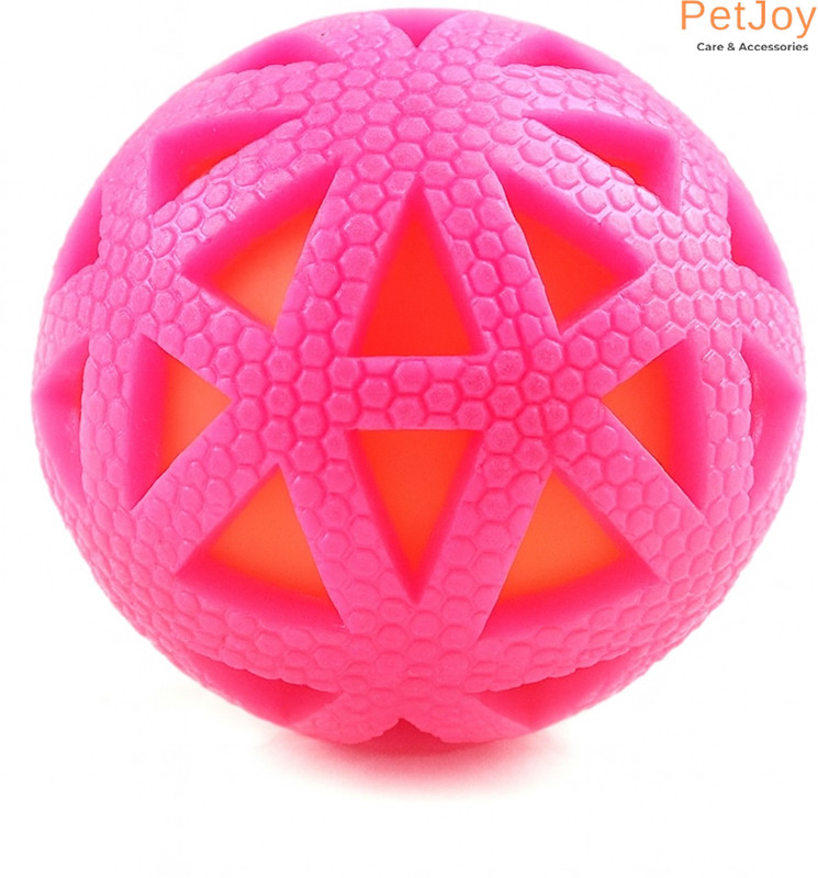 PetJoy Squeaky Rubber Dog Ball Interactive Toy for Small & Medium Dogs (Color May Vary) Rubber Ball, Chew Toy, Rubber Toy, Squeaky Toy For Dog & Cat