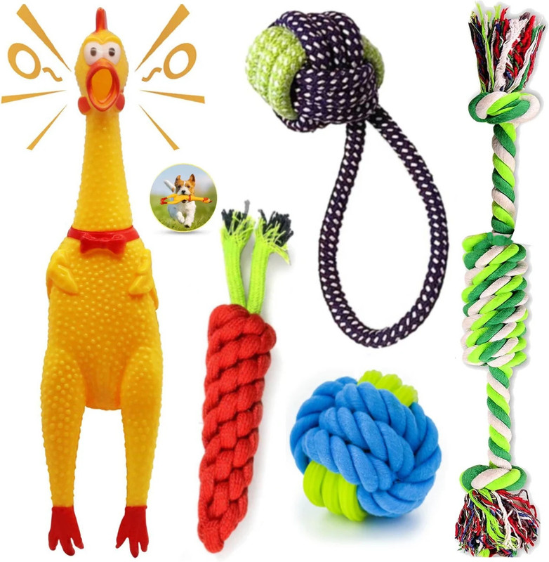 decorvaiz Dog Toys |Squawking Chicken Rubber Squeeze Dog Toys(LARGE)|Chew Rope Cotton Ball, Fetch Toy, Chew Toy, Tug Toy, Rubber Toy, Squeaky Toy For Dog