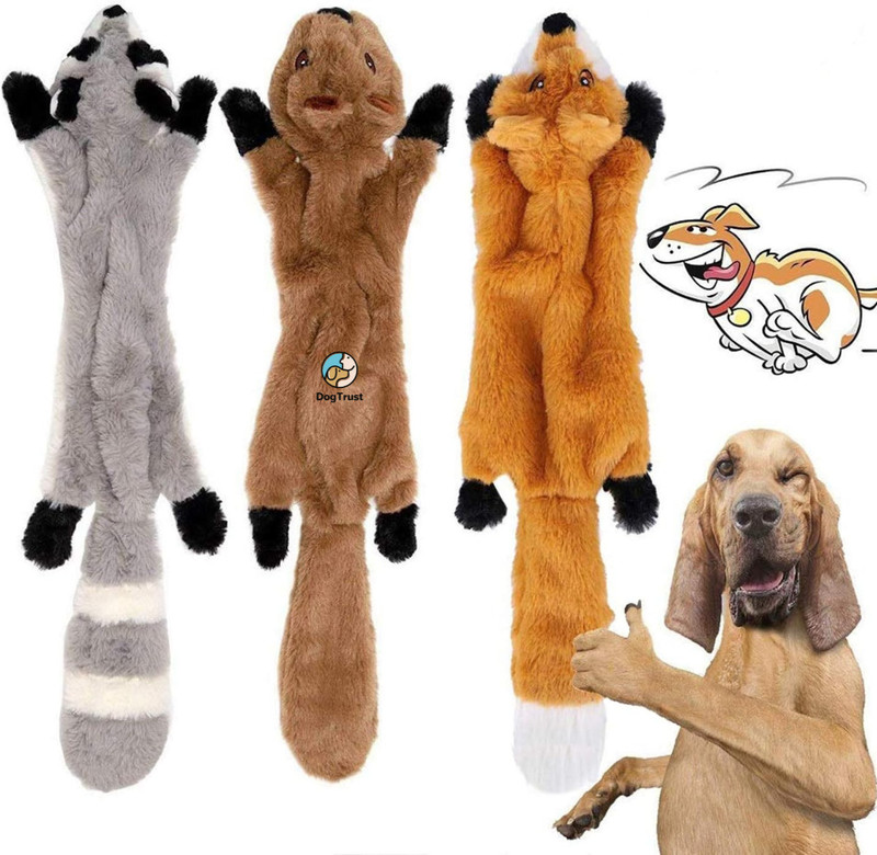 DogTrust 1Pcs Cute Pet Dog Cat Plush Squeak Sound Dog Toys Durability Chew Random Wool, Cotton Plush Toy For Dog & Cat