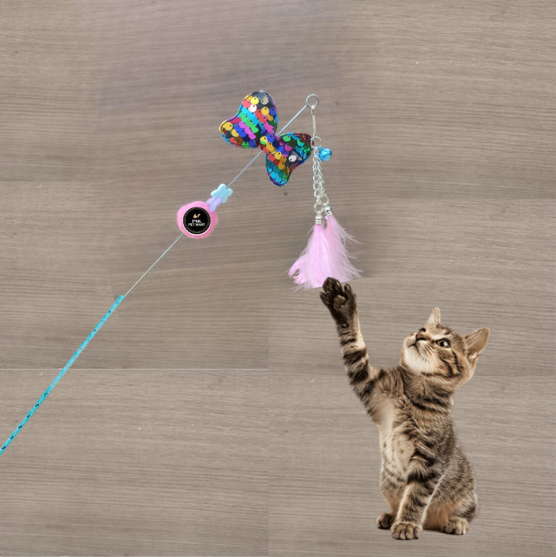 Pet Guard Cat Toys -Interactive Cat Feather Toy Set -Activity Cat Toys Plastic Training Aid For Cat
