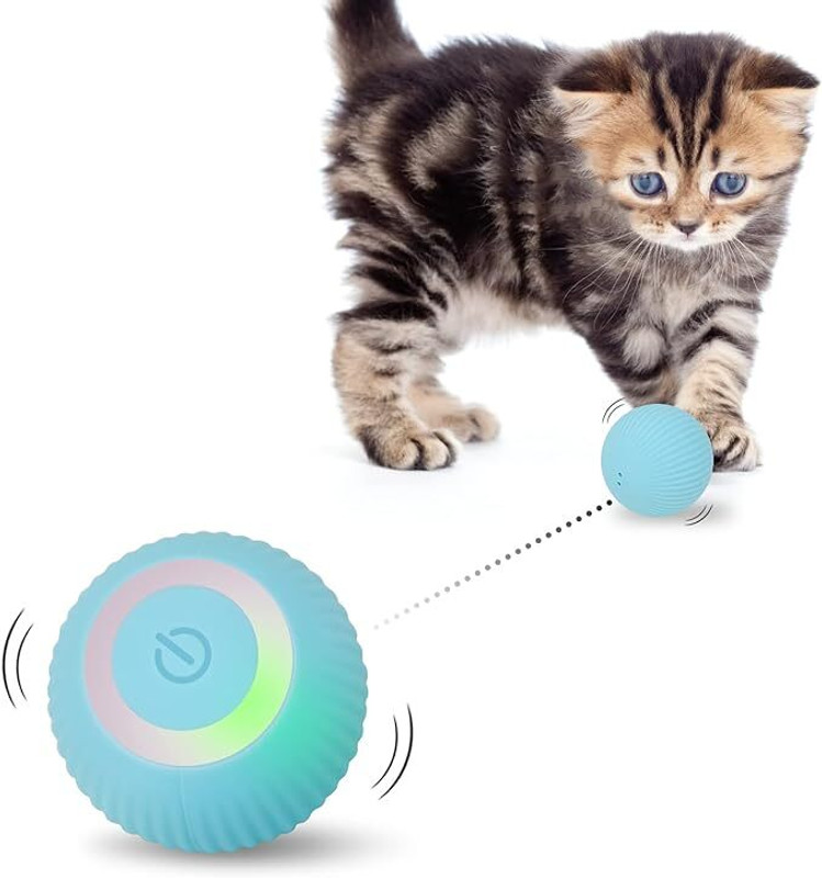 STHITI Smart Ball cat Toy, 360 ° Rotating cat Toy Ball Silicone Ball For Dog & Cat