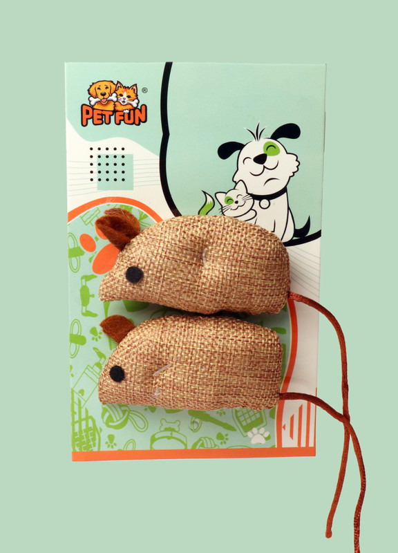 Petfun Cat Jute Mouse Activity Toy For Cats Jute Soft Toy, Training Aid For Cat