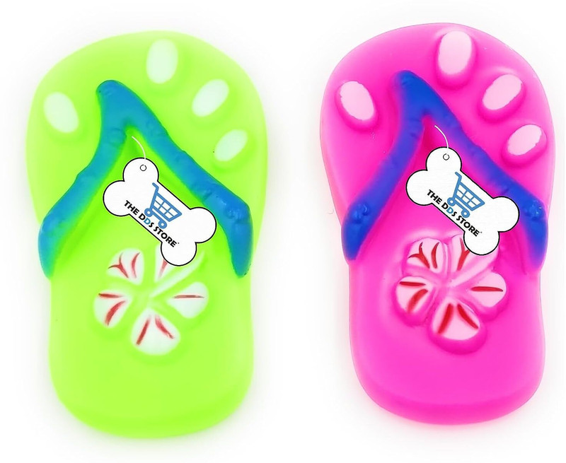THE DDS STORE 2 Pcs Dog Toy Slipper Cartoon Funny Interactive Toy Dog Teething Toy Rubber, Silicone Chew Toy, Bone, Fetch Toy, Soft Toy, Training Aid For Dog & Cat