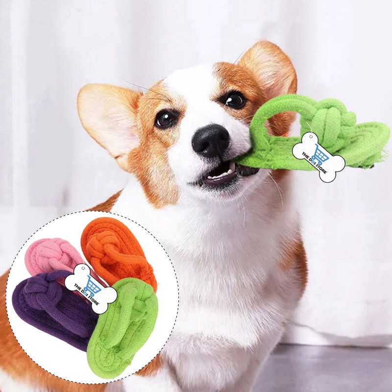 THE DDS STORE Pet Chew Toys Slipper Shaped Shoes Natural Cotton Rope-Color May Vary Cotton Chew Toy, Fetch Toy, Soft Toy, Training Aid For Dog & Cat