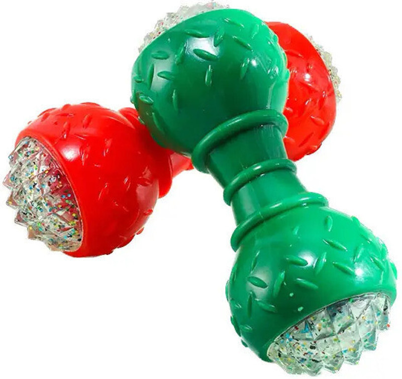 Petfun TPR Led Squeaker Dumble Toy Non-Toxic Hard Rubber Chew Toy For Dog (Multicolor) Rubber Chew Toy, Rubber Toy For Dog