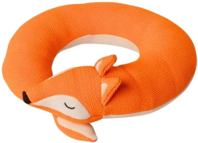 The Furr Company Premium Knitted Snuggly Foxy Squeaker | Non Toxic | Fetch Toy Orange Colour Polyester Plush Toy, Squeaky Toy For Dog & Cat