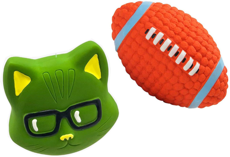 W9 Pet Products Cute Latex Squeaky Rubber Rugby Toy for Small Puppy Rubber Ball, Fetch Toy, Plush Toy, Soft Toy For Dog