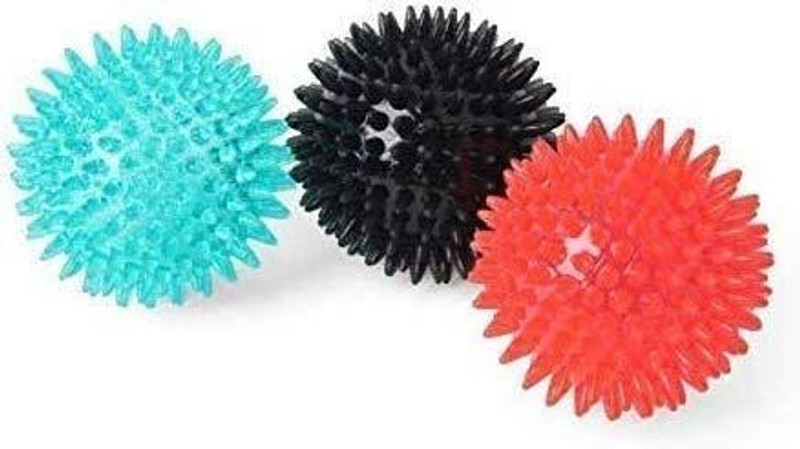 Petsoft LED Light-Up Spike Squeaky Bouncy Rubber Ball For Dog & Cat