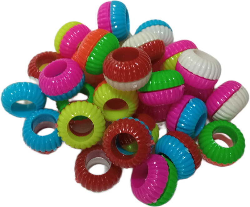 Deshraj Enterprises Dual Tone Pigeons Foot Sound Rings Pack Of 40 Plastic Squeaky Toy For Bird