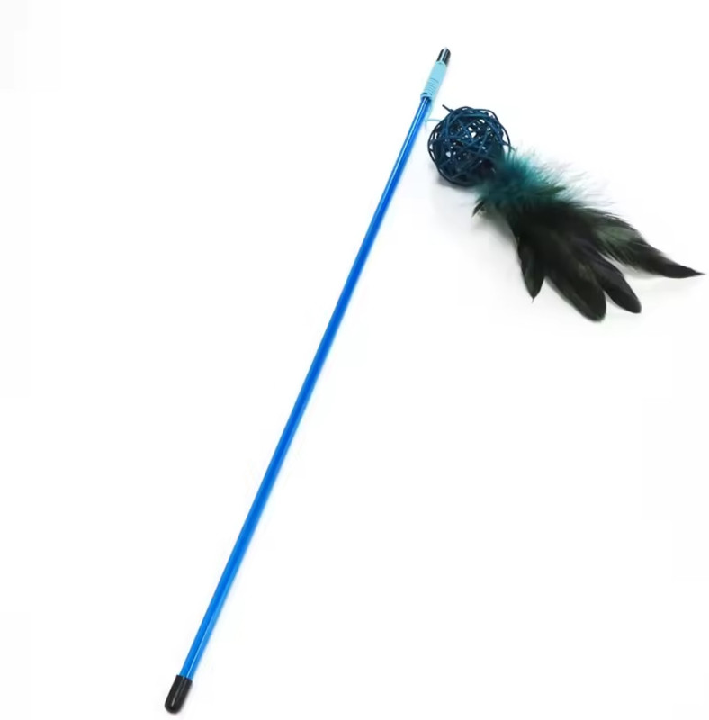 Pet Guard Interactive Cat Wand and Cat Feather Toys with Bells For Indoor Cat toys Plastic Fetch Toy For Dog & Cat