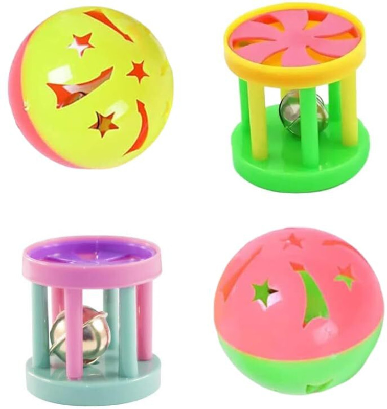 PetJoy Cat Toy Colorful Toys Interactive Plastic Dumbbell Ball Sound Toys Plastic Ball, Squeaky Toy For Cat