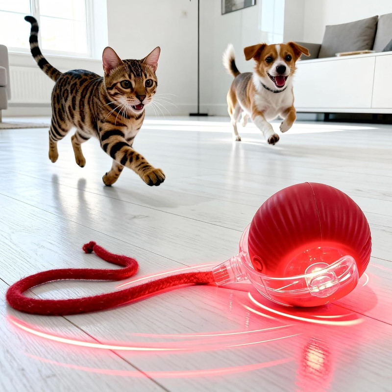 TrendyTresures Interactive Cat Toys Ball –Motion Activated Rolling Toy,Training For Dog & Cat Silicone, Plastic Ball, Fetch Toy, Chew Toy For Dog & Cat