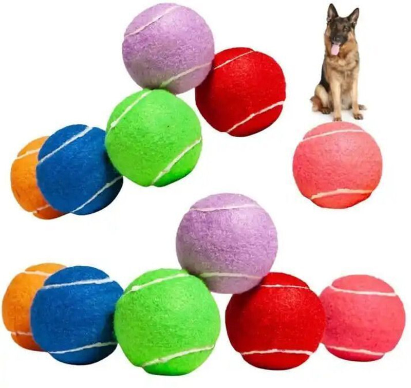GNS PETS Stress Relievers self training tennis ball pet ball pack of 3 Rubber Ball, Chew Toy, Training Aid For Dog & Cat