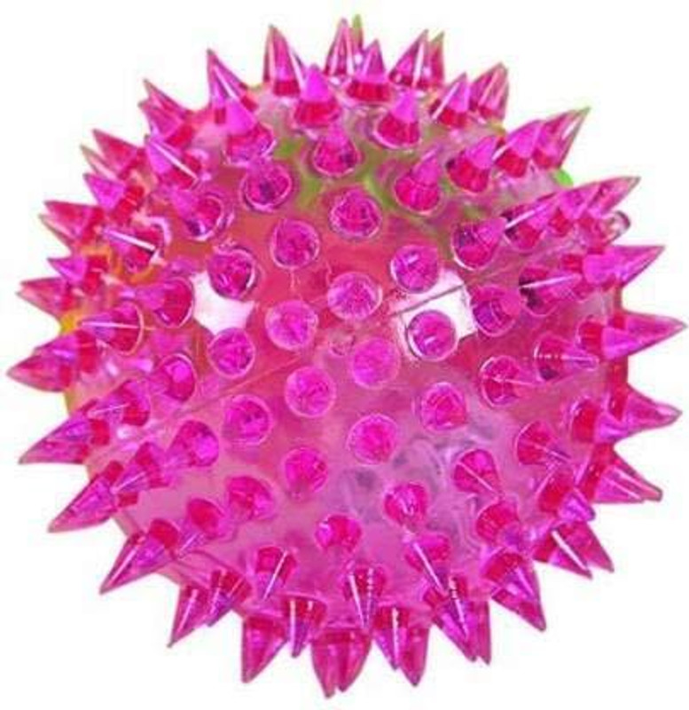 AKEnnterprises LED Spiked Ball Dog Chew Toy,Whistle Squeaky Sound Ball Puppy Dog Cat Ball Toy-1 Rubber Chew Toy For Dog & Cat
