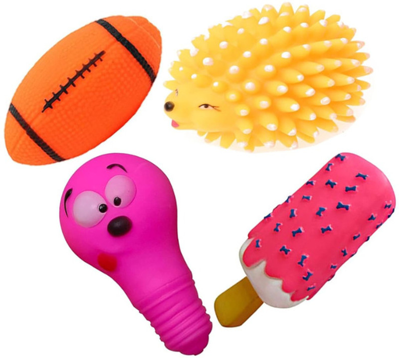 PSK PET MART Woof,Shoes,Corn,Duck Rubber Chew Toy For Dog & Cat