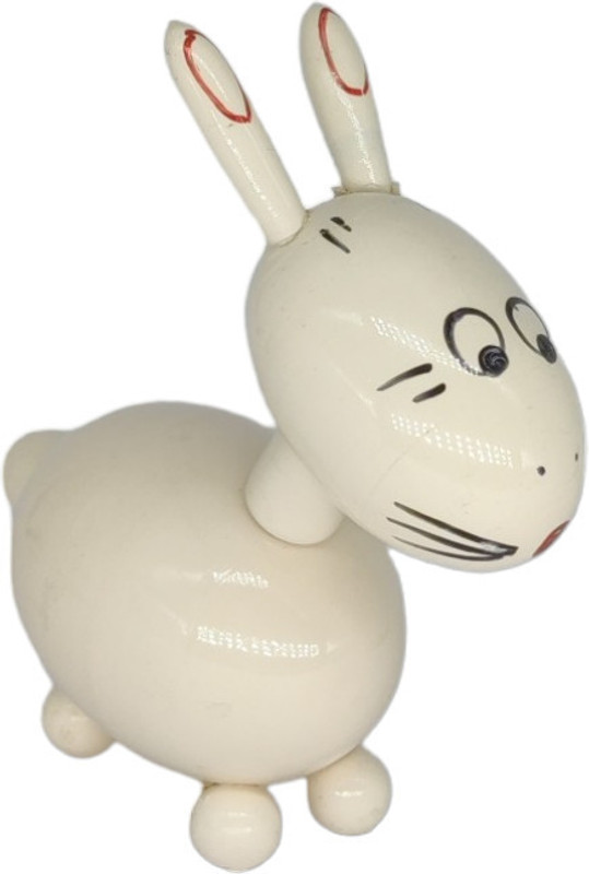 Krafts & Kreations Channapatna Wooden Rabbit Playful Toy of 10 Cm Wooden Soft Toy For Rabbit