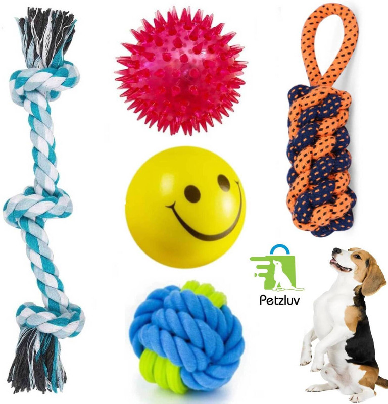 PETZLUV YOUHAVEDEAL Ultimate Dog Toys Combo – Spike Ball Fun & Durable Play Set Puppy Cotton Ball, Chew Toy, Squeaky Toy, Tug Toy, Training Aid For Dog & Cat